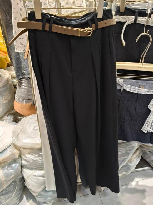 High Quality Pleated Formal Trousers With Belt
